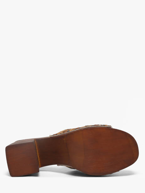 Heeled Slippers In Leather Semerdjian Beige women LAILA other view 4
