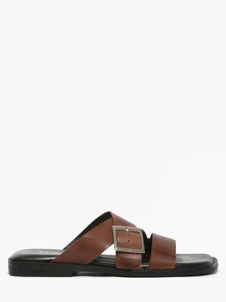 Mules En Cuir Pavement Marron women 25276