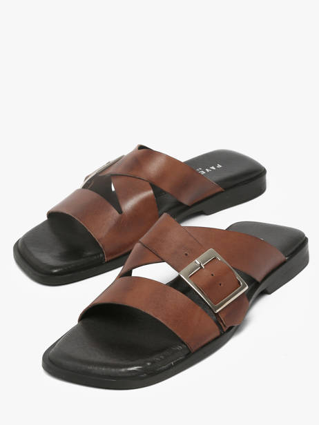 Mules En Cuir Pavement Marron women 25276 vue secondaire 1