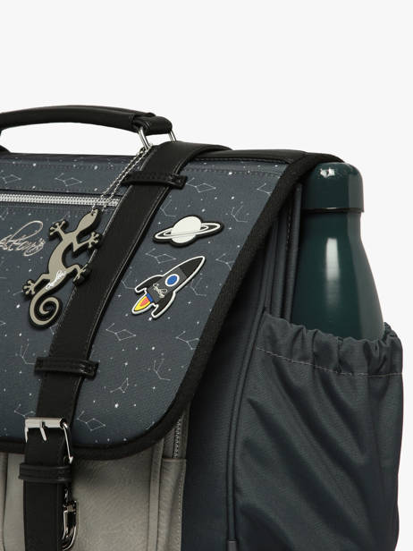 Cartable 3 Compartiments Cameleon Gris vintage urban CA41 vue secondaire 6