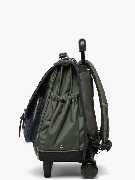 Cartable à Roulettes 3 Compartiments Cameleon Bleu vintage urban CR41 vue secondaire 3