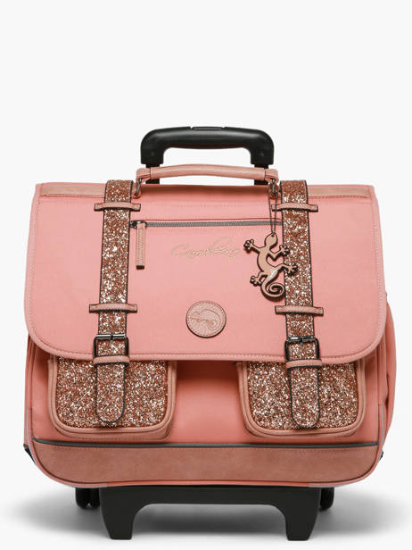Cartable à Roulettes 3 Compartiments Cameleon Rose vintage fantasy CR41