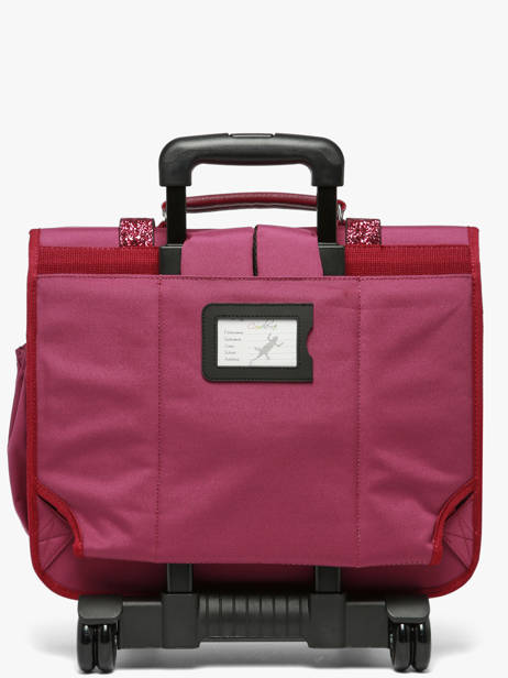 Cartable à Roulettes 3 Compartiments Cameleon Violet vintage fantasy CR41 vue secondaire 6