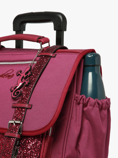 Cartable à Roulettes 3 Compartiments Cameleon Violet vintage fantasy CR41 vue secondaire 7