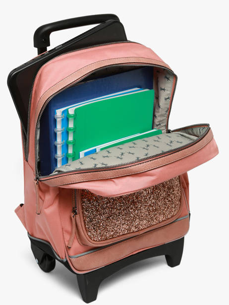 Sac A Dos à Roulettes 2 Compartiments Cameleon Rose vintage fantasy SR40 vue secondaire 4