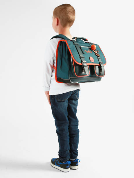 Cartable 2 Compartiments Cameleon Orange vintage urban CA38 vue secondaire 1