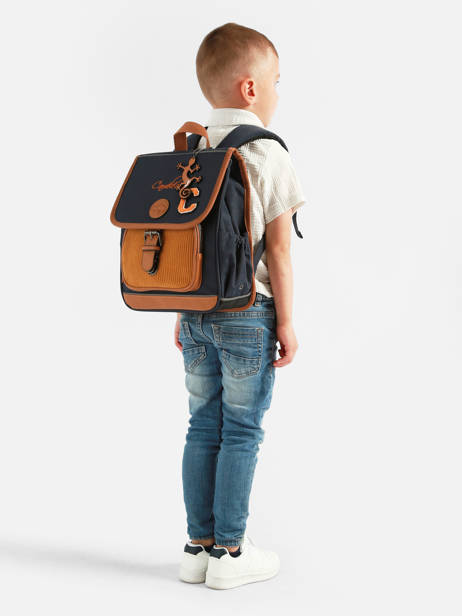 1 Compartment Backpack Cameleon Blue vintage urban SD30 other view 1