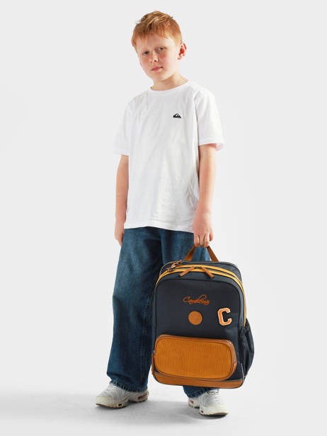 2-compartment Backpack Cameleon Blue vintage urban SO40 other view 2