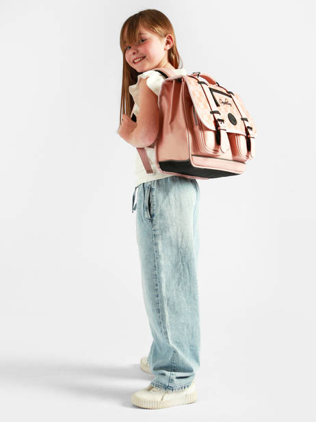 Cartable 2 Compartiments Cameleon Rose vintage north CA38 vue secondaire 1