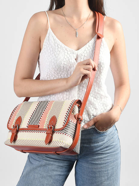 Sac Bandoulière Loulou Leder En Raffia Paul marius Multicolore raphia LOULORAP vue secondaire 1