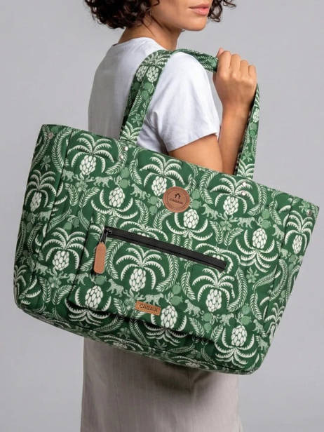 Sac Porté épaule A4 Adventurer Polyester Recyclé Cabaia Vert adventurer TOTEBAGL vue secondaire 1
