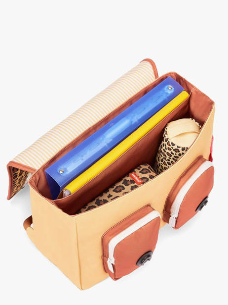 Cartable 1 Compartiment Hello hossy Beige cool kids P6 vue secondaire 3