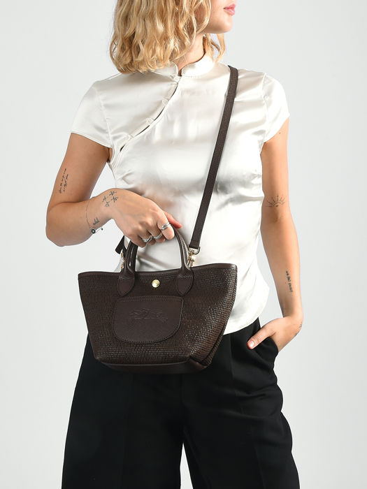 Longchamp Le panier pliage Sacs porté travers Marron