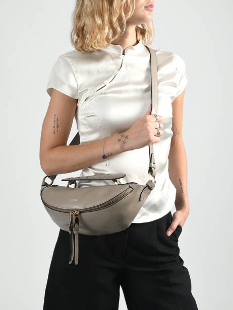 Small Leather Origami Crossbody Bag Lancel Gray origami A12527 other view 1