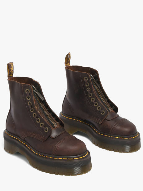 Boots Plateforme En Cuir Dr martens Marron women 40910200 vue secondaire 2
