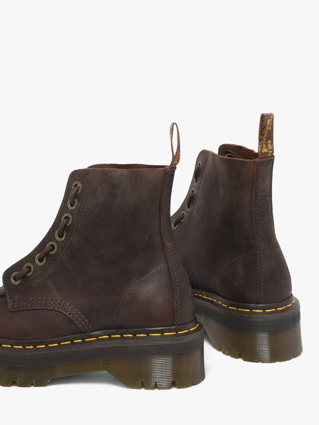 Boots Plateforme En Cuir Dr martens Marron women 40910200 vue secondaire 3