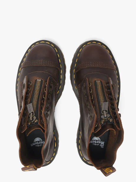 Boots Plateforme En Cuir Dr martens Marron women 40910200 vue secondaire 4