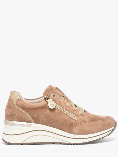 Sneakers Semelle Compensée En Cuir Remonte Beige women 64