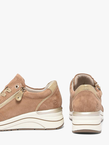 Sneakers Semelle Compensée En Cuir Remonte Beige women 64 vue secondaire 3