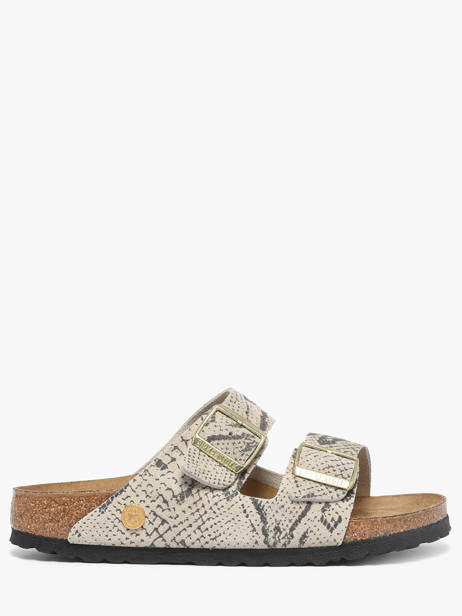 Slippers In Leather Birkenstock Gray women 1033065