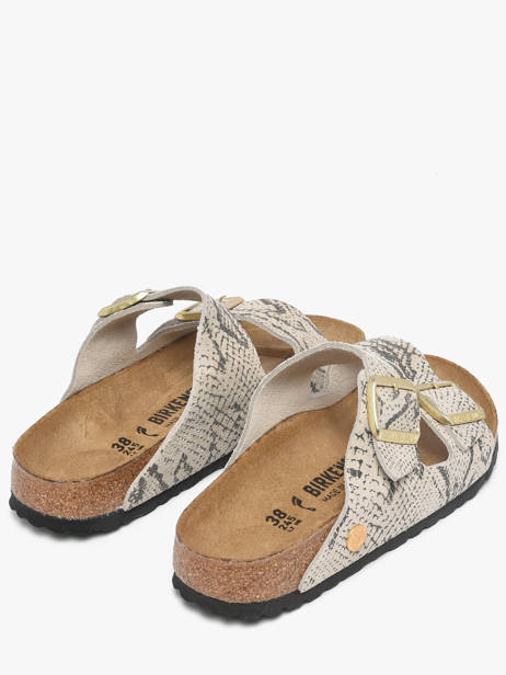 Slippers In Leather Birkenstock Gray women 1033065 other view 2