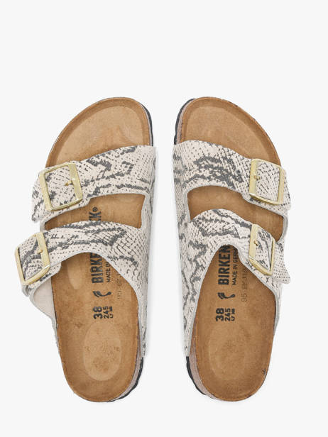 Slippers In Leather Birkenstock Gray women 1033065 other view 3