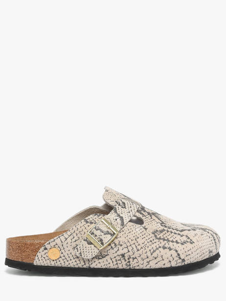 Slippers In Leather Birkenstock Gray women 1033086