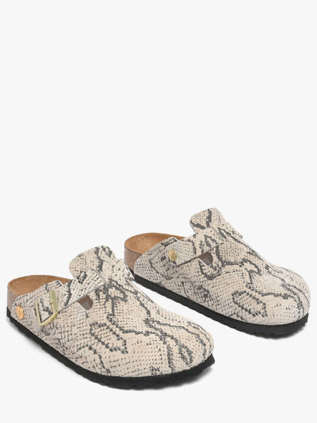 Slippers In Leather Birkenstock Gray women 1033086 other view 2