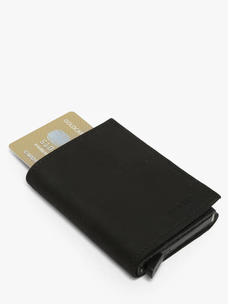 Card Holder Leather Etrier Black oil EOIL5020 other view 1
