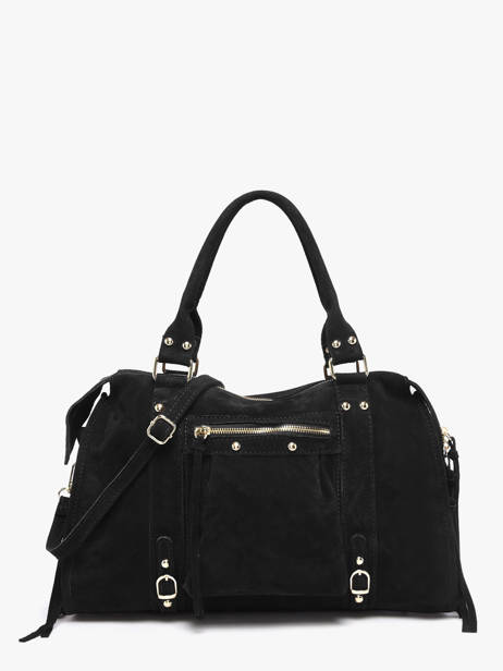 A4 Size Shoulder Bag Velvet Milano Black velvet VE24095O