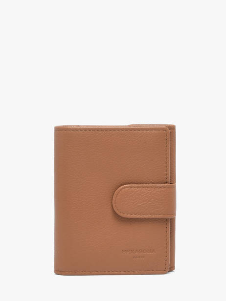Portefeuille Cuir Hexagona Marron confort 467468R