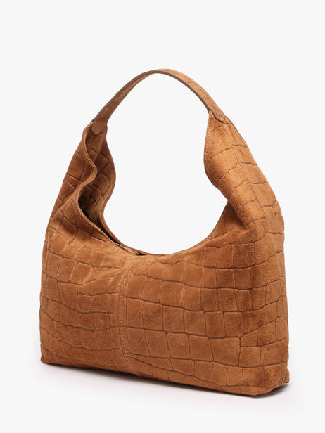Sac Porté épaule Velvet Croco Cuir Milano Marron velvet croco CV26061 vue secondaire 2