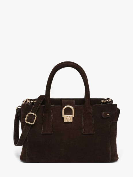 Sac Porté Main S Equestre Croco Cuir Etrier Marron equestre croco EEQC142S