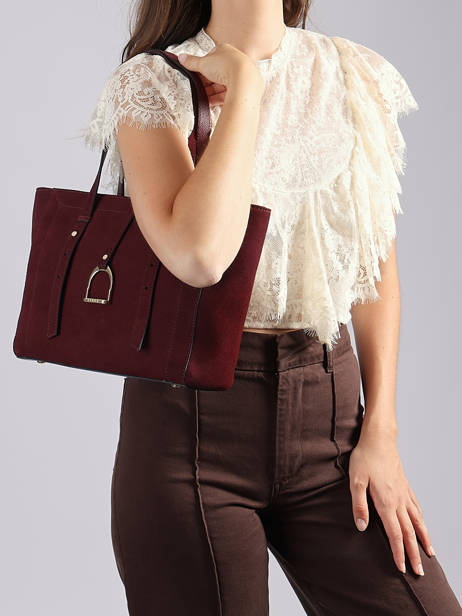 Shoulder Bag Altesse Suede Leather Etrier Red altesse suede EASU088S other view 1