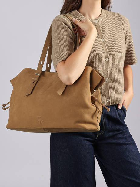 A4 Size Shoulder Bag Cavalier Nubuck Leather Etrier Brown cavalier nubuck ECAN215L other view 1