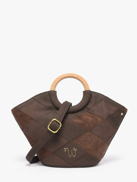Sac Bandoulière Neflier Patchwork Woomen Marron neflier patchwork WNET02