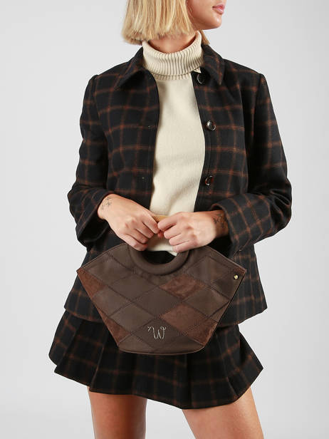 Sac Bandoulière Neflier Patchwork Woomen Marron neflier patchwork WNET02 vue secondaire 2