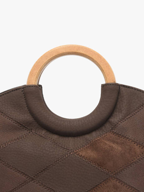 Sac Bandoulière Neflier Patchwork Woomen Marron neflier patchwork WNET02 vue secondaire 4
