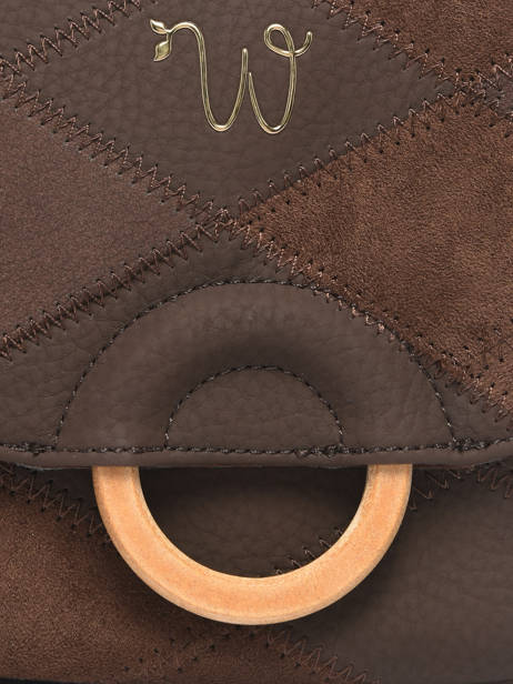 Sac Bandoulière Neflier Patchwork Woomen Marron neflier patchwork WNET04 vue secondaire 3
