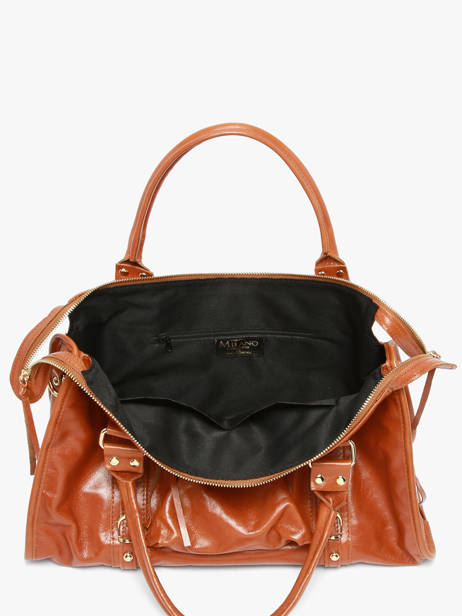 Shoulder Bag Shiny Sauvage Leather A4 Milano Brown shiny sauvage SS24095 other view 2
