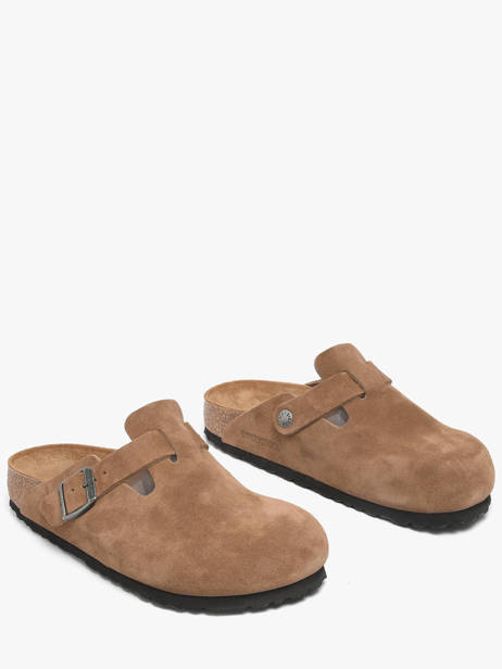 Slippers In Leather Birkenstock Brown unisex 1032795 other view 2