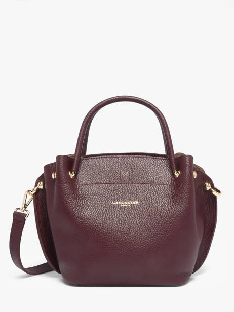 Leather Foulonné Double Satchel Lancaster Red foulonne double louisa 18