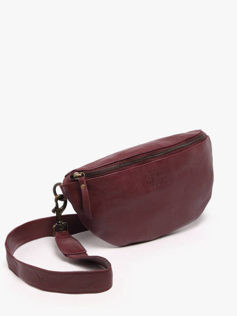 Leather Cow Belt Bag Basilic pepper Red cow BCOW55 other view 1