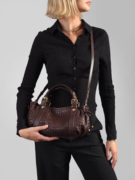 Sac Bandoulière 12h En Cuir Tressé  Gerard darel Marron tresse DES73478 vue secondaire 1
