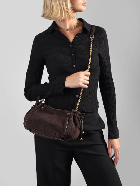 Sac Bandoulière  Mini 24h En Cuir Tressé Gerard darel Marron studio DES07477 vue secondaire 1