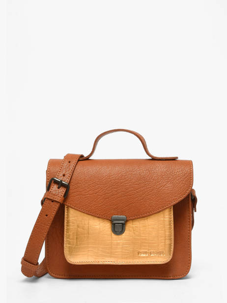 Sac Mademoiselle George Cuir Paul marius Marron dore GEORGDOR