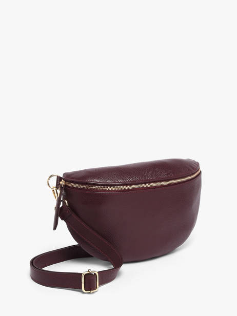 Sac Banane Cuir Milano Violet caviar CA21123O vue secondaire 2