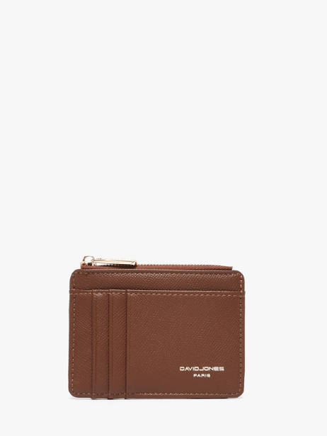 Portefeuille David jones Marron saffiano 3