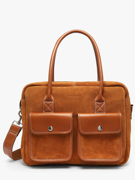 Sac Porté Main A4 La Suite Cuir Paul marius Orange la suite DANDYSUI