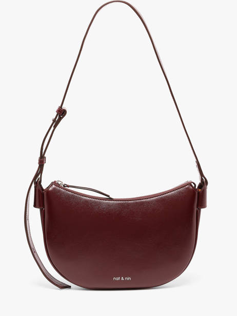 Sac Bandoulière Lune Cuir Nat et nin Rouge vintage LUNE